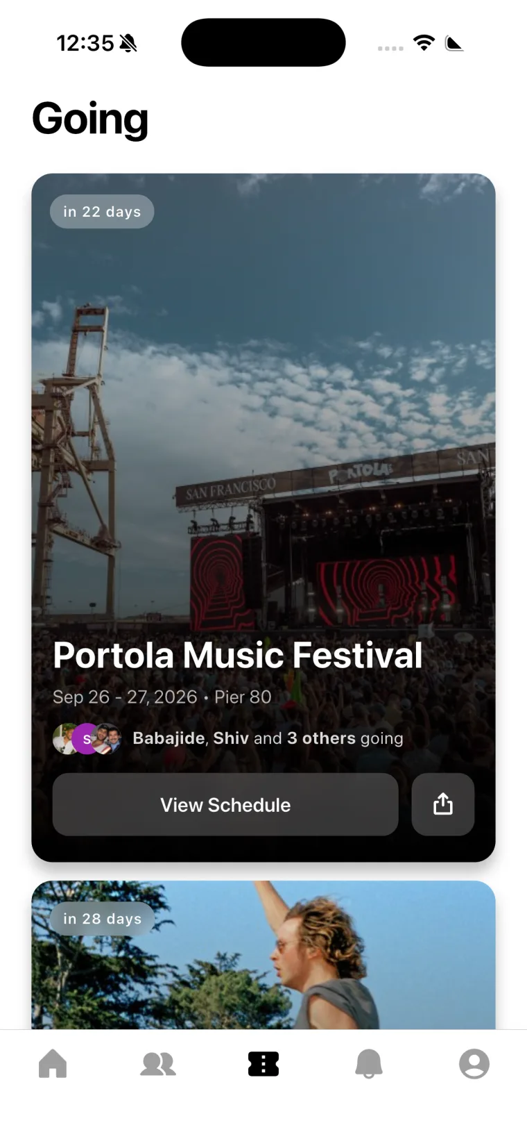 Friends going to a festival